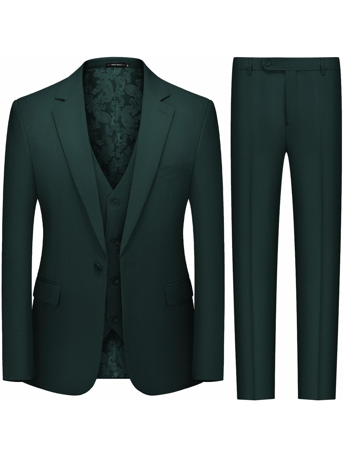 Men's 3-Piece Slim Fit One Button Suit