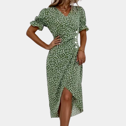 AURORA – Elegant Floral Midi Dress for Women