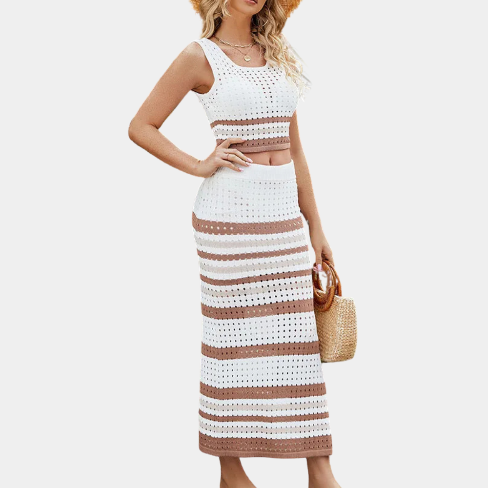 GILMA - Trendy Striped 2-Piece Set for Women