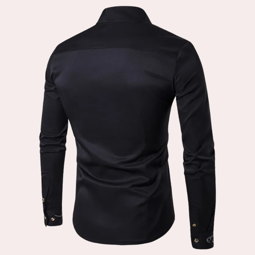 ROLAND – Modern Asymmetrical Shirt with Long Sleeves for Men