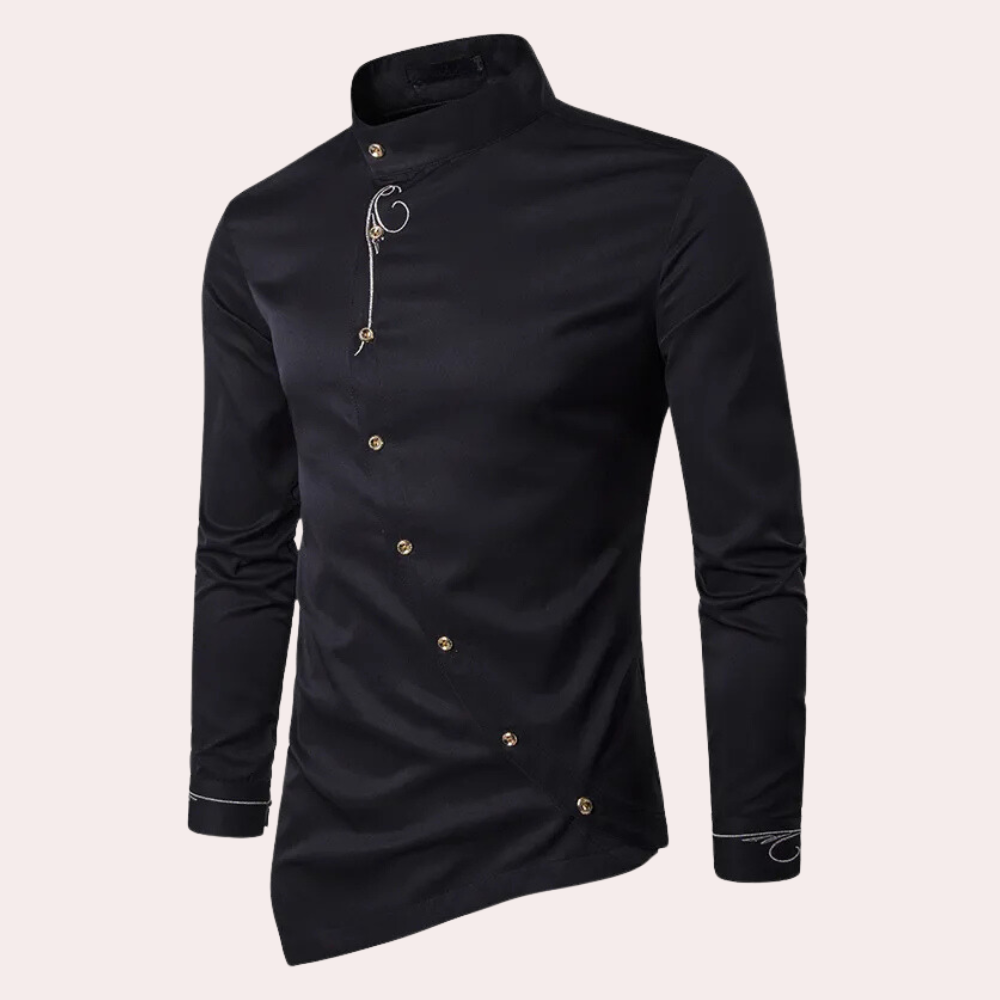 ROLAND – Modern Asymmetrical Shirt with Long Sleeves for Men