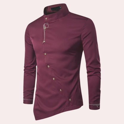 ROLAND – Modern Asymmetrical Shirt with Long Sleeves for Men