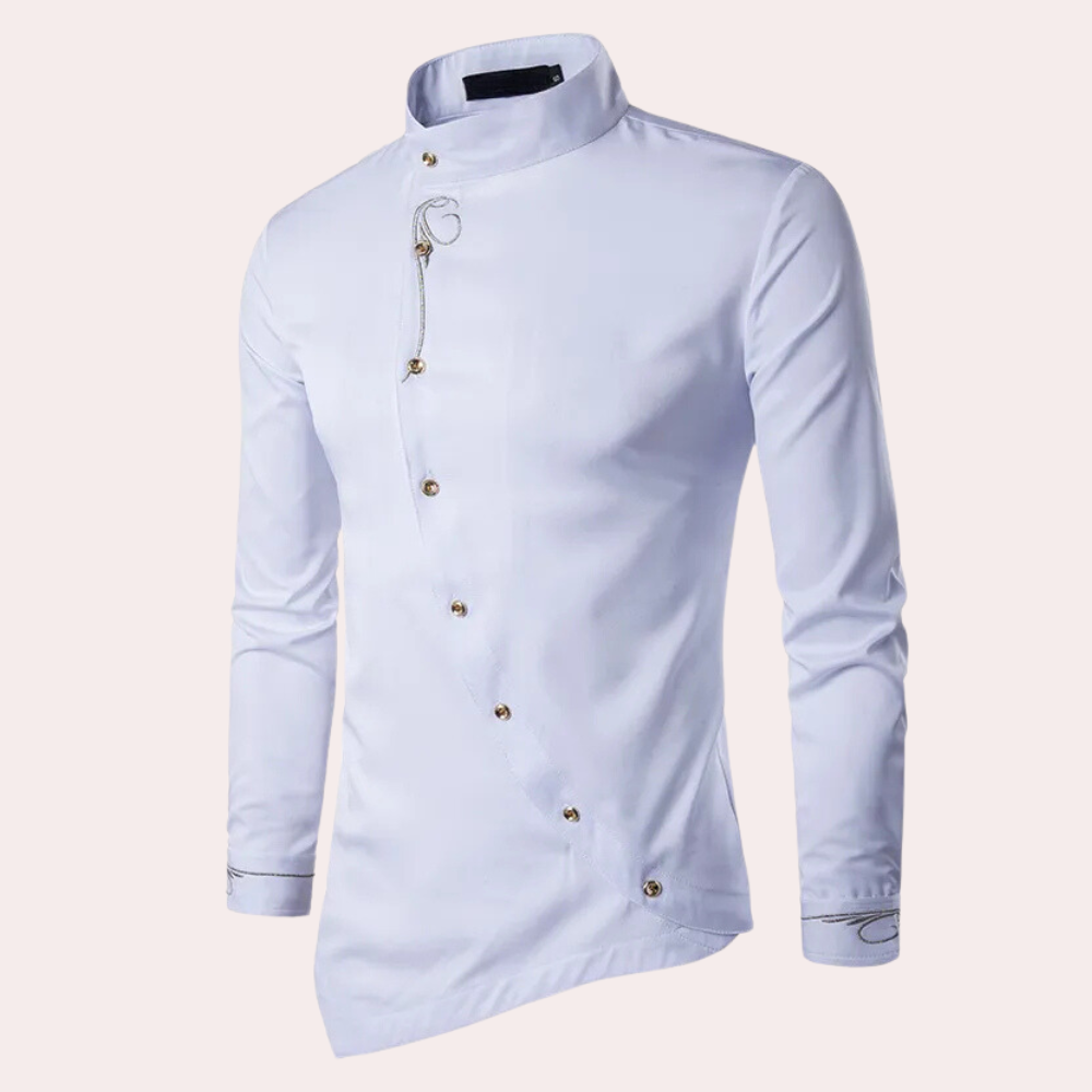 ROLAND – Modern Asymmetrical Shirt with Long Sleeves for Men