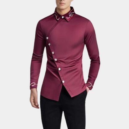 EMIL – Artistic Asymmetrical Embroidered Shirt for Men