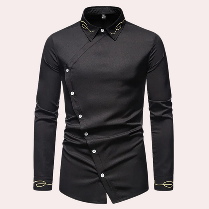 EMIL – Artistic Asymmetrical Embroidered Shirt for Men