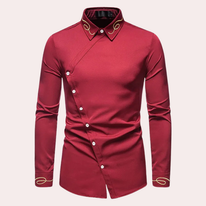 EMIL – Artistic Asymmetrical Embroidered Shirt for Men