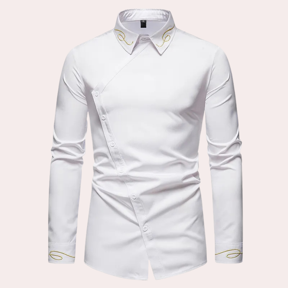 EMIL – Artistic Asymmetrical Embroidered Shirt for Men