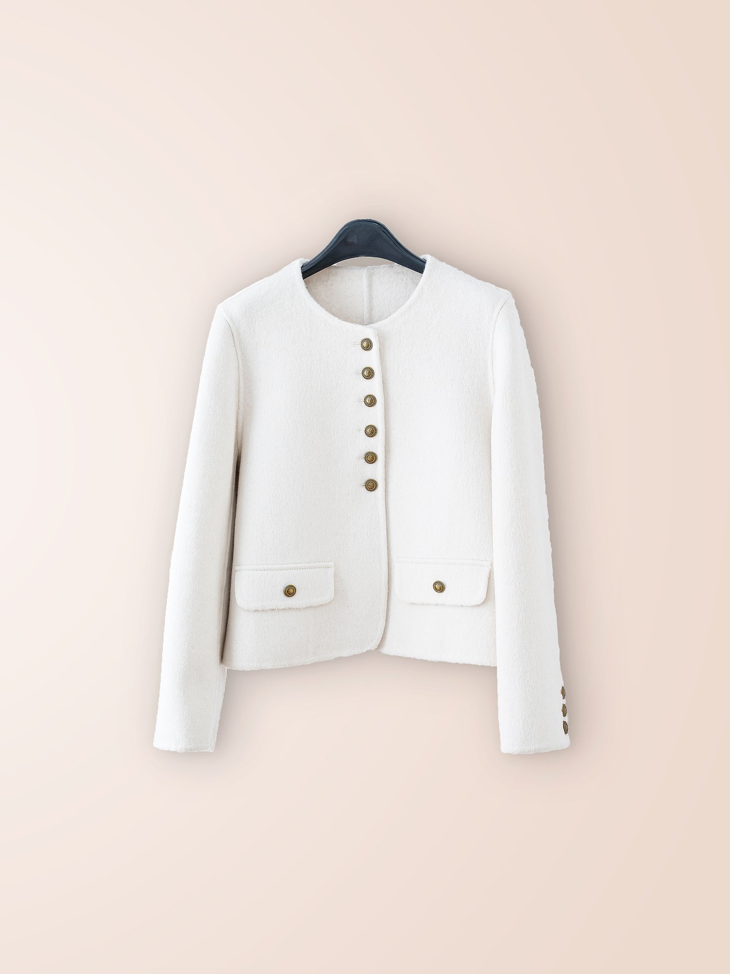 Stylish Solid Color Button Front Jacket